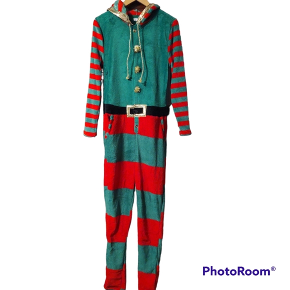 Jolly Knits Other - Jolly Knits Onesie with Hoodie Elf Costume Pajama